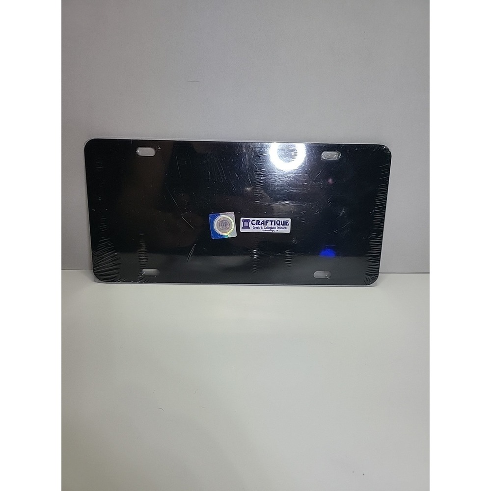 KU UNIVERSITY OF KANSAS Blue/red/white Polka Dot Mirrored Jayhawk License Plate - Picture 3 of 5